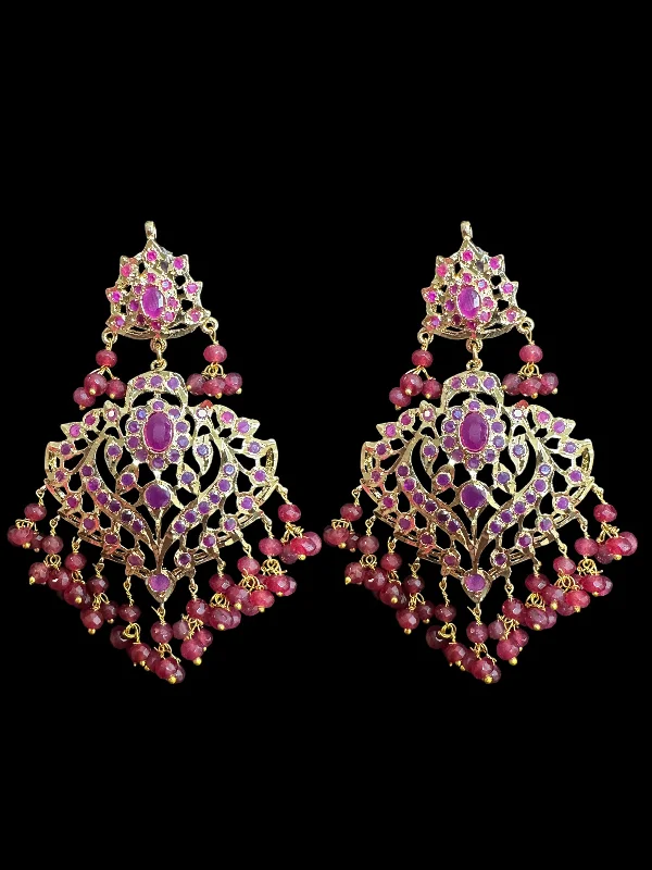 bridal earrings for women-DER702 Ekta ruby earrings ( READY TO SHIP )