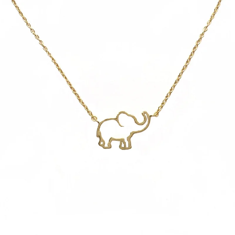 custom heart necklaces for women-Hollow Elephant Necklace