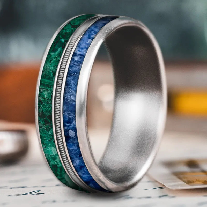 unique rings for women-Custom Design - 3-Inlay Metal Center Ring SGf-QwE1vPJy7ZbMTTrXFLZ4