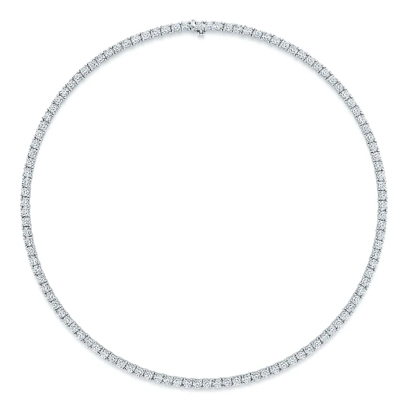 gemstone encrusted necklaces for women-18ct White Gold Round Brilliant Cut Diamond Collarette