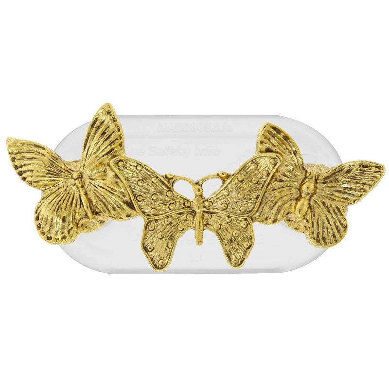 antique brooches for women-1928 Jewelry Magcessory Triple Butterfly Magnetic Jewelry Eyeglass Brooch