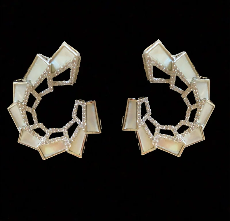 moon earrings for women-ET523 mother of pearl earrings ( READY TO SHIP )