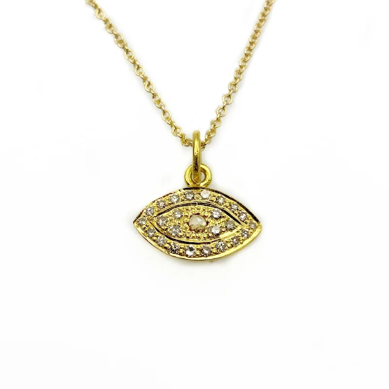 crystal necklaces for women-Evil Eye//Eye of Horus 18K Diamond Pendant