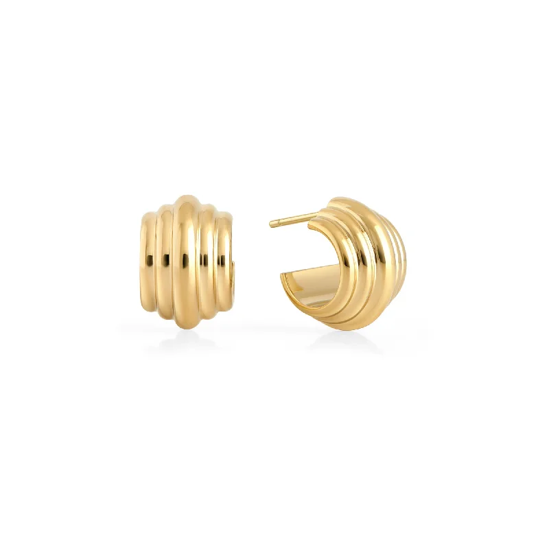 gold-plated earrings for women-Jackie Hoop Earrings