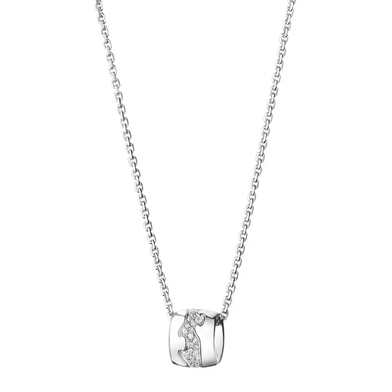 personalized bar necklaces for women-Fusion 18ct White Gold Pave Set Diamond Pendant