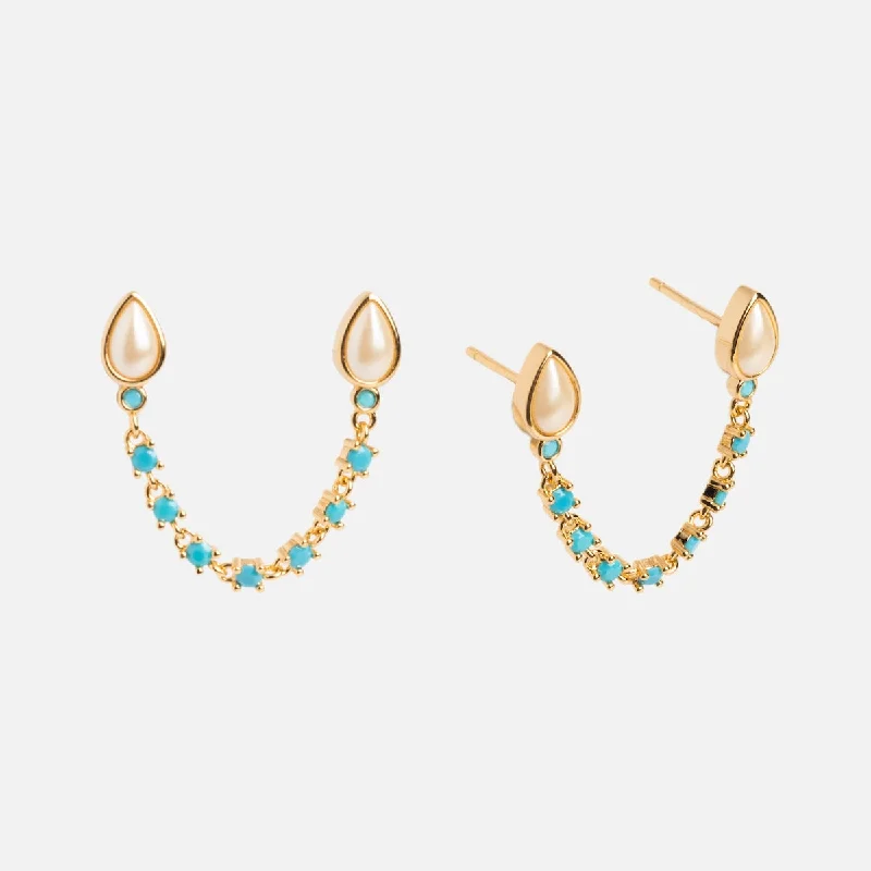 sapphire earrings for women-Shay Double Studs