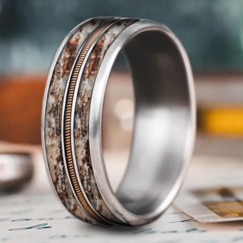 titanium wedding rings for women-Custom Design - 3-Inlay Metal Center Ring wJkVCL8Ntc1-IU_F9ff2VZbd