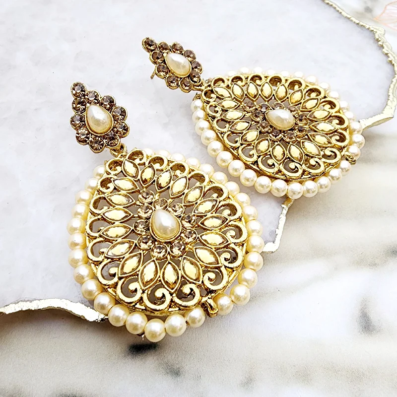 gold-plated earrings for women-Sujana Earrings