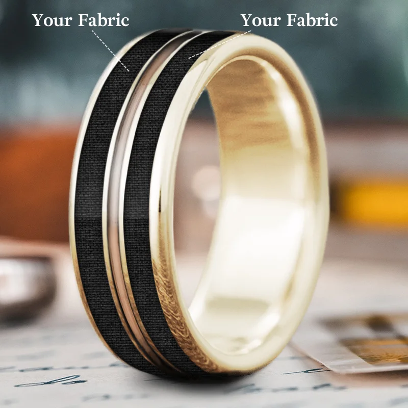 trendy rings for women-Custom Design - 3-Inlay Metal Center vGgCEhsdDnFRADRF9NrQl9Ot