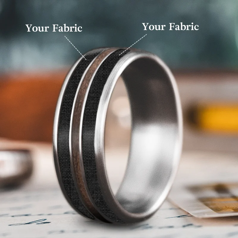 luxury rings for women-Custom Design - 3-Inlay Narrow Center lCsT6Z9MYbF-FLHrboJaNSSN