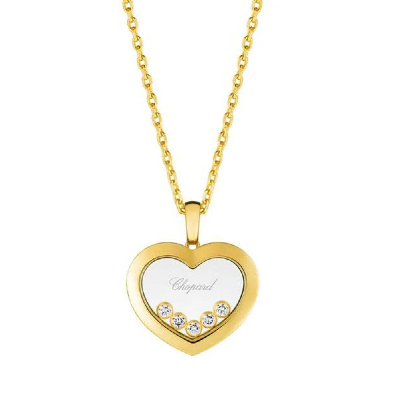 gold necklaces for women-Happy Diamonds 18ct Yellow Gold Heart Pendant