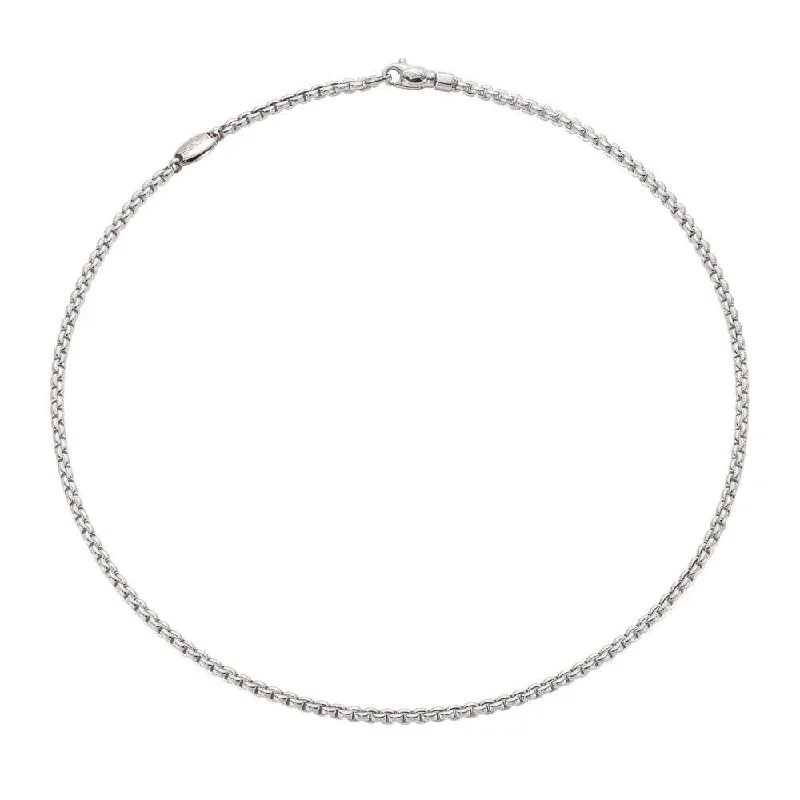 birthday gift necklaces for women-Eka 18ct White Gold Slim Collarette