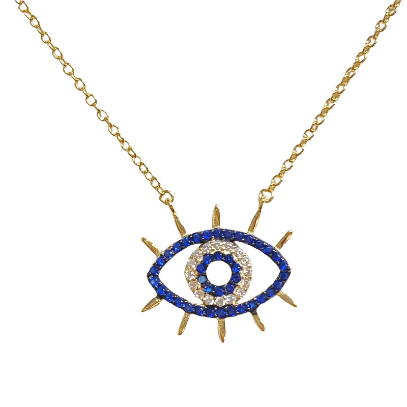 silver necklaces for women-Evil Eye Spikes Necklace