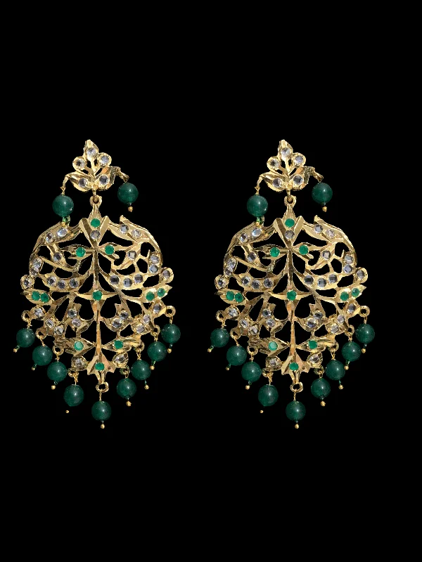 rose gold earrings for women-DER78 Aryana earrings in green    (SHIPS IN 4 WEEKS )