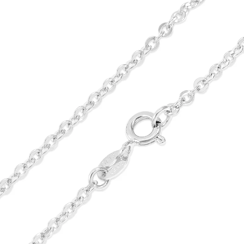 modern necklaces for women-Sterling Silver Platinum Plated Loop Chain / SSC0004