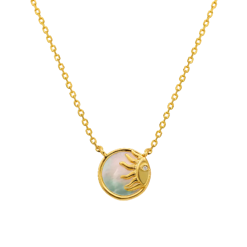 moon necklaces for women-Mother of Pearl Sunshine Pendant