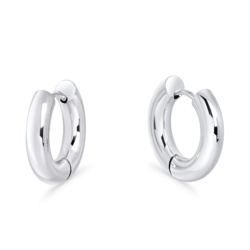 sterling silver earrings for women-Chroma Medium Huggie Earrings