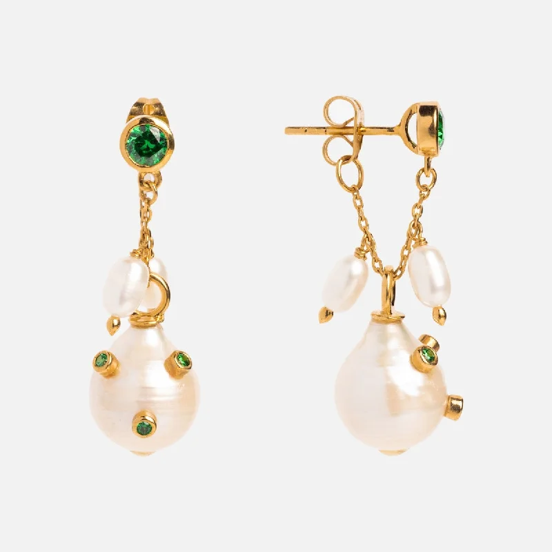 infinity earrings for women-Baroque Pearl Droplet Earrings