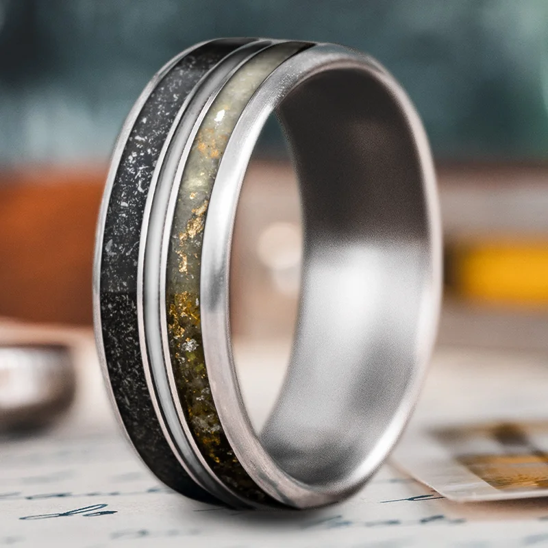 unique rings for women-Custom Design - 3-Inlay Metal Center rWKYPbG_Lhrn3mOTvhvhfHMI