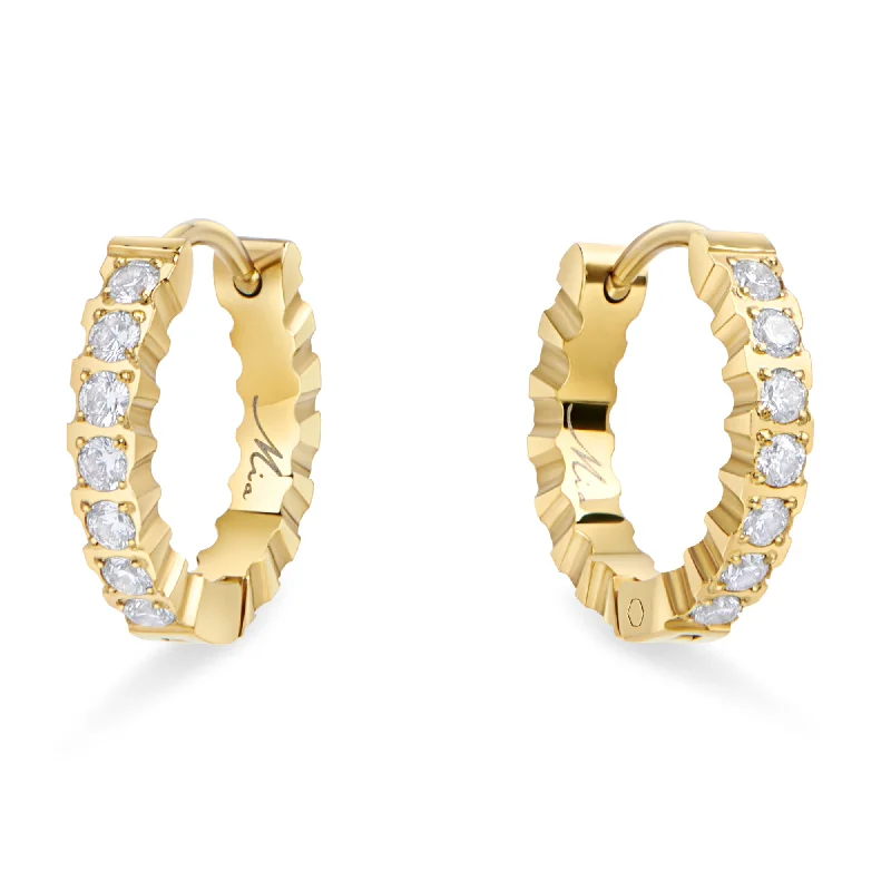 zircon earrings for women-Capri Huggie Earrings