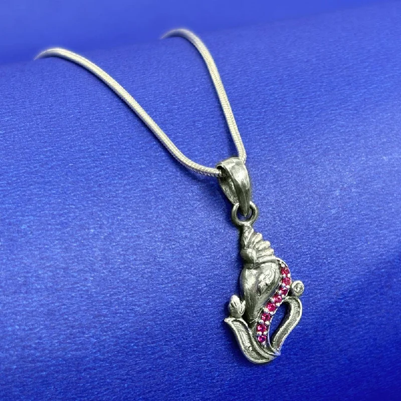 love necklaces for women-Sterling Silver Ganpati Pendant and Chain