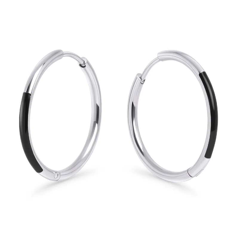 black diamond earrings for women-Nyx Huggie Earrings