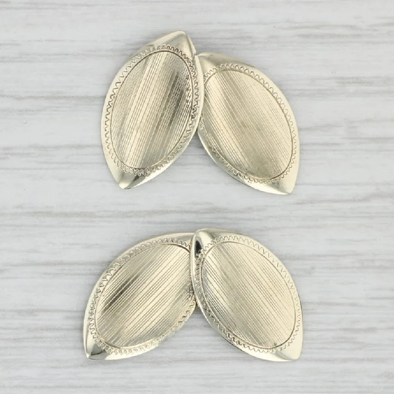 round-cut engagement rings for women-Vintage Lined Etched Cufflinks 10k Yellow Gold Suit Accessories