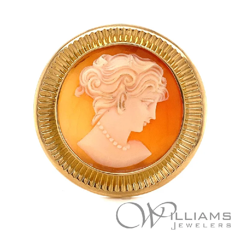 luxury brooch pins for women-1940's 18 Karat Cameo Brooch