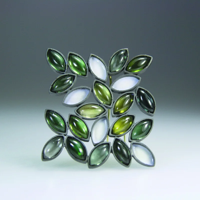 floral rhinestone brooches for women-Leaves Brooch