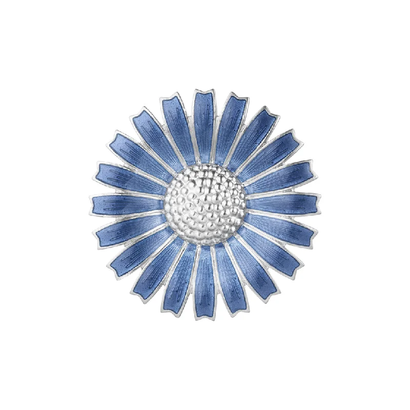 rose gold brooches for women-Blue Daisy Brooch