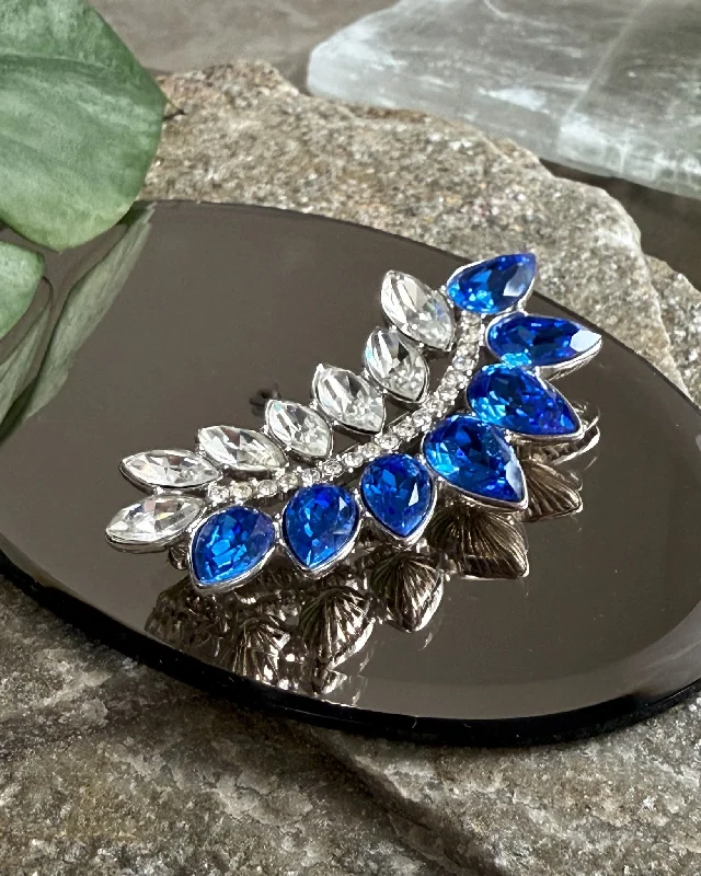 trendy brooches for women-YSL Sapphire Crystal Brooch