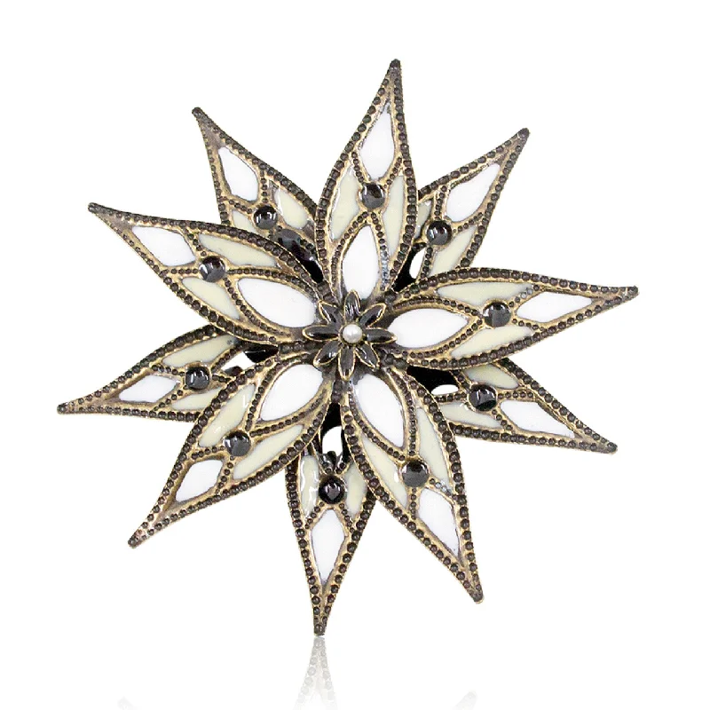 blue brooches for women-Starburst Art Deco Enamel Brooch by Eric et Lydie