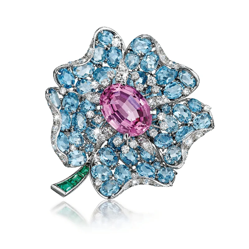 gemstone brooches for women-Vintage Flower Brooch