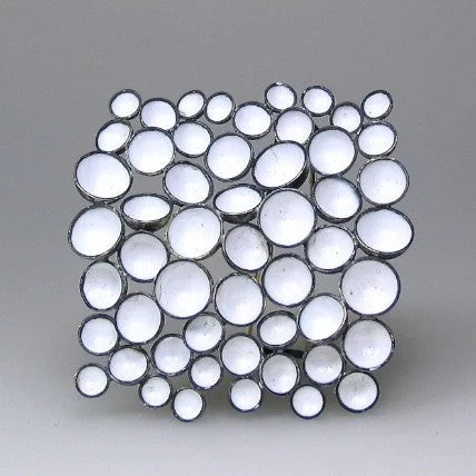 multi-stone brooches for women-Foam Brooch- Square