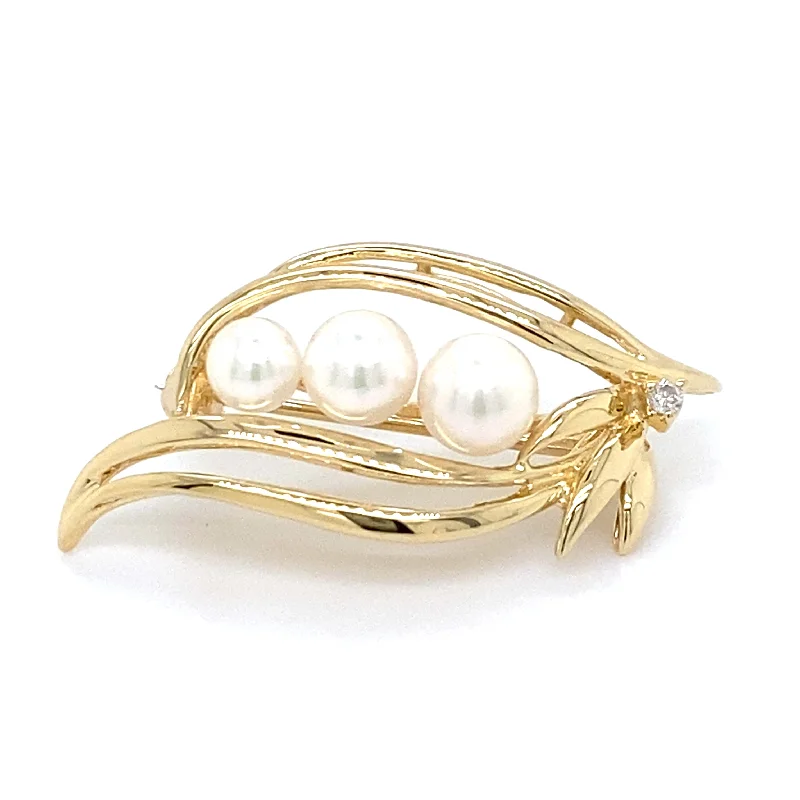 sparkling brooches for women-Estate Pearl Brooch