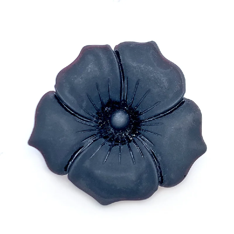 luxury brooches for women-Black Pansy Brooch - "Mourning Pansy"